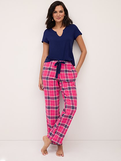 59.95 PINK PLAID PJ SET