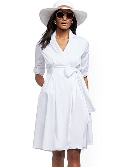 79.95 POPLIN WRAP DRESS