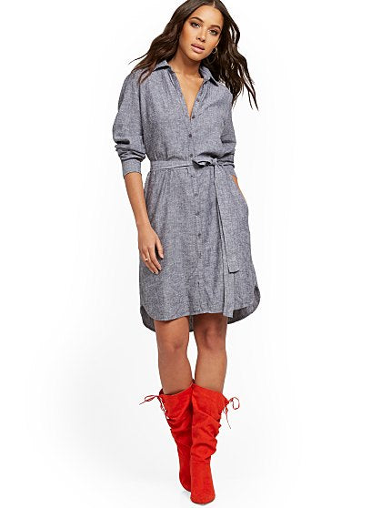 69.95 LINEN SHIRT DRESS