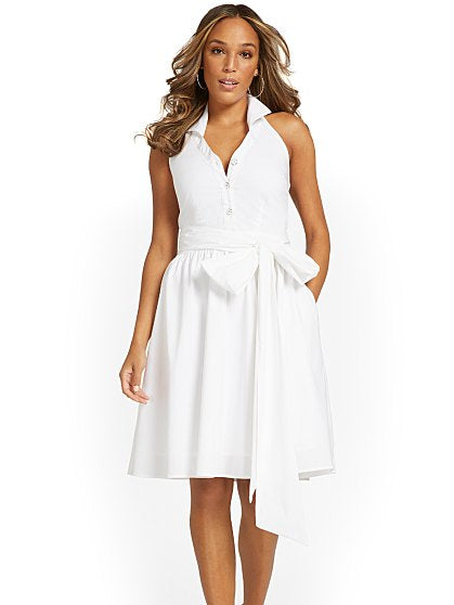 89.95 HALTER SHIRTDRESS