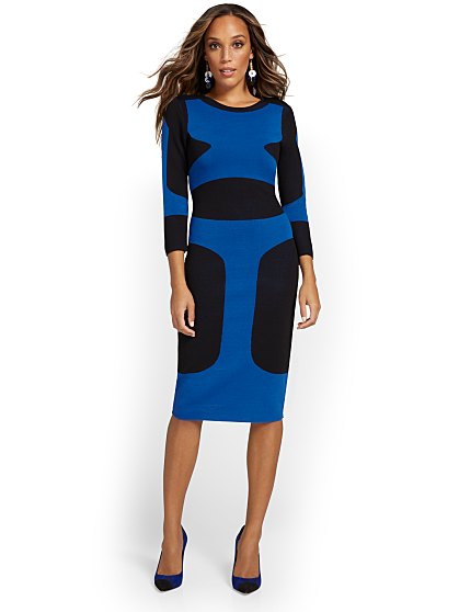 99.95 CLRBLOCK SWT DRESS