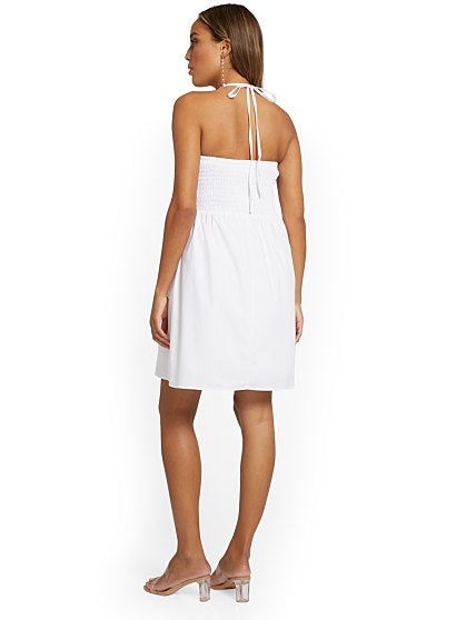 59.95 SMOCKED HALTER DRES