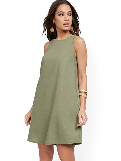 49.95 SLVLESS LINEN DRESS