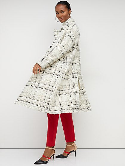 279.95 TWEED PLAID TRENCH
