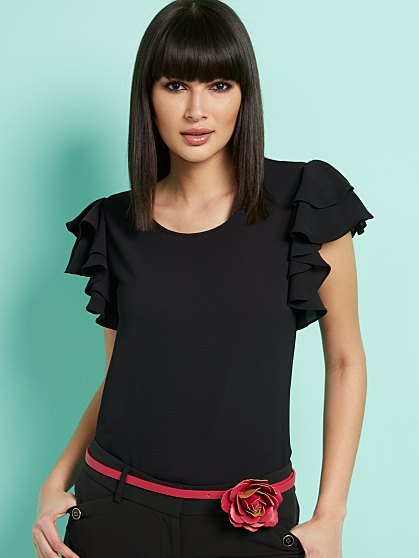 49.95 RUFFLE SLV TOP
