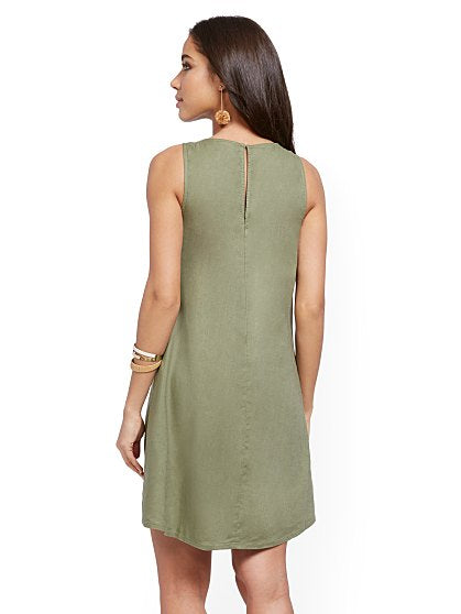 49.95 SLVLESS LINEN DRESS