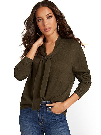 49.95 TIE FRONT PULLOVER