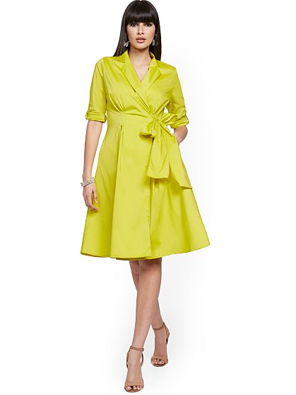 79.95 POPLIN WRAP DRESS