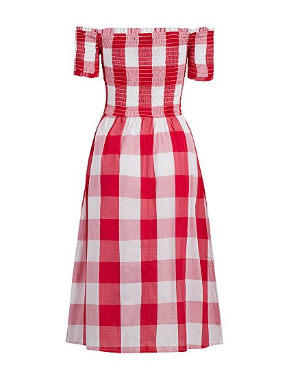79.95 GINGHAM SMOCKED MID