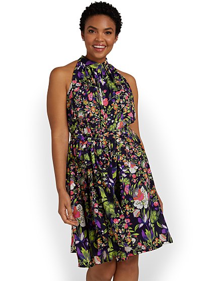 79.95 P BOW FLORAL SHIFT