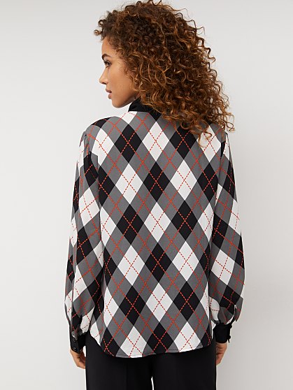 59.95 LS ARGYLE BOW BLOUS