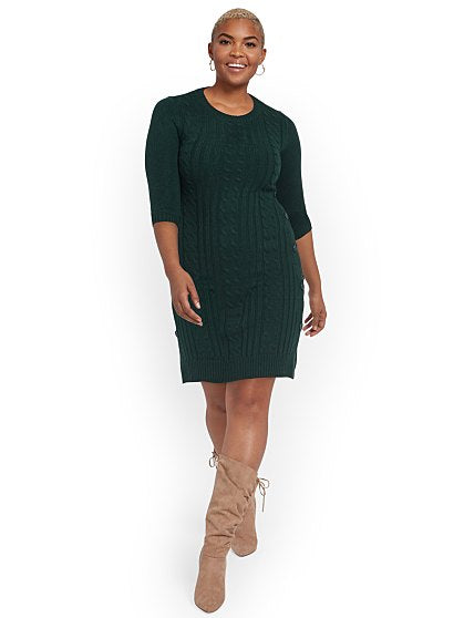 69.95 CABLE BUTTON DRESS