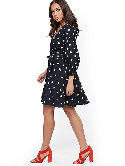 69.95 DOT WRAP MINI DRESS