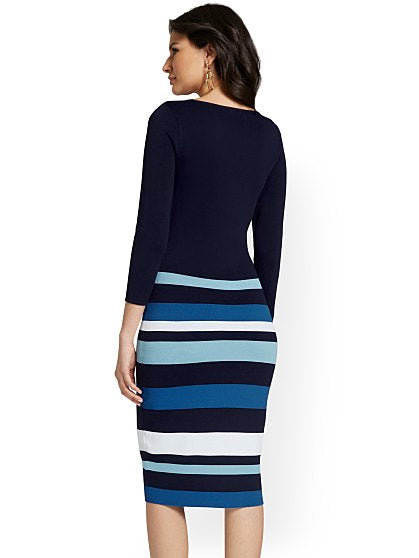 89.95 STRIPED SWT DRESS