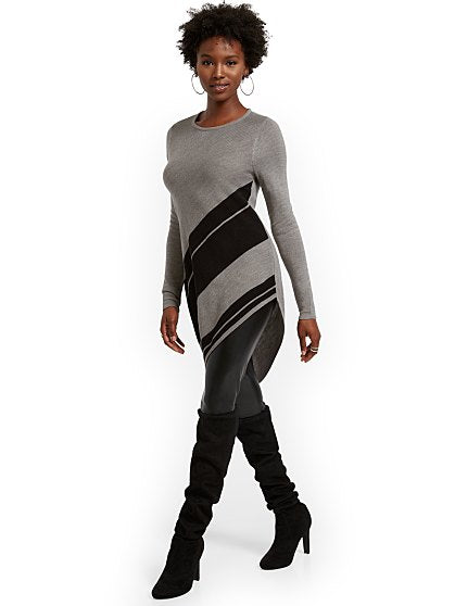 49.95 STRIPE ASYM TUNIC