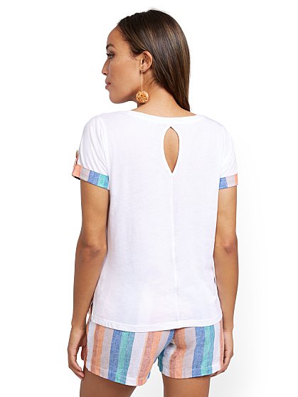 39.95 STRIPE CUFF TEE