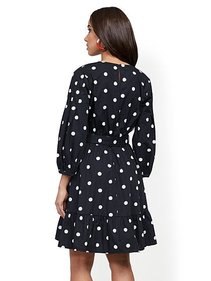 69.95 DOT WRAP MINI DRESS