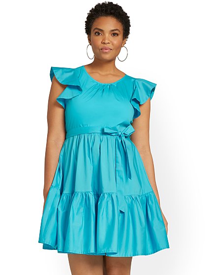 69.95 POPLIN RUFFLE SLV