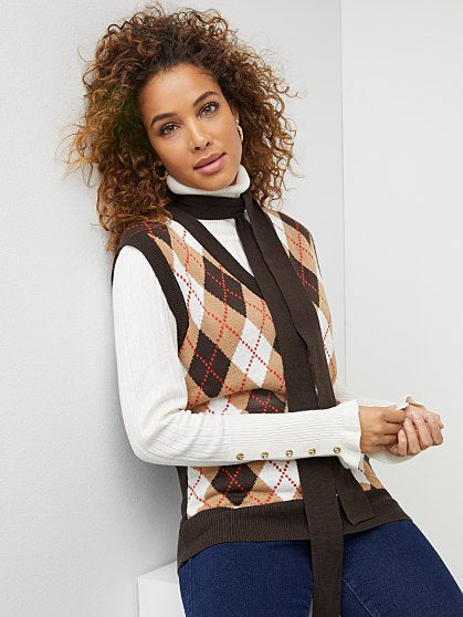 54.95 BOW NK ARGYLE VEST