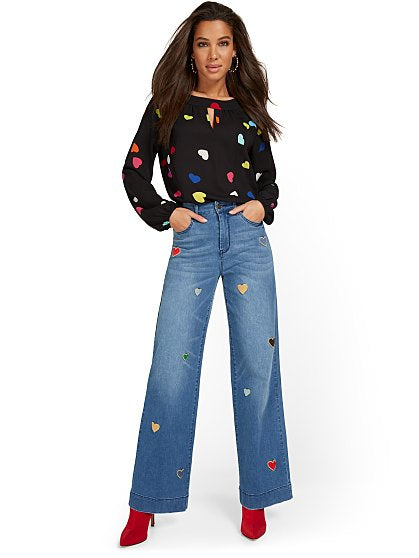 79.95 UHW HEART WIDE LEG