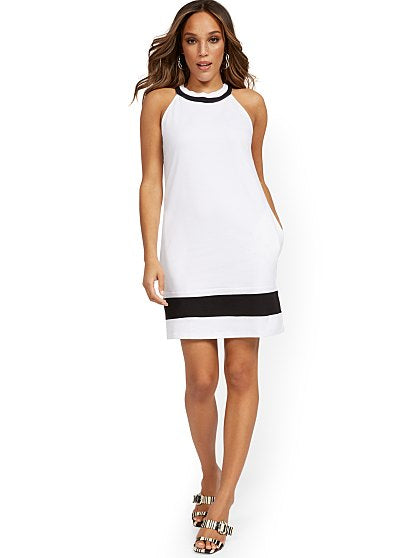 36.95 CLRBLK HALTER SHIFT
