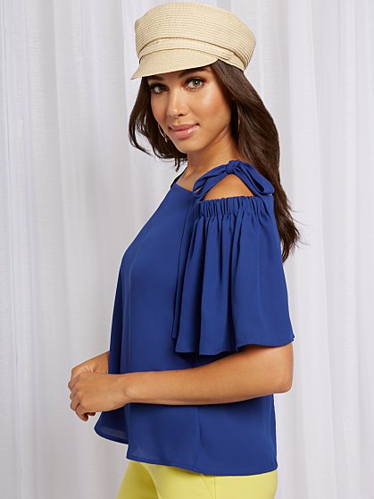 49.95 TIE SHLDR BLOUSE