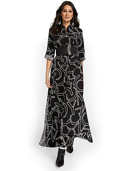 109.95 PRNTED BELTED MAXI
