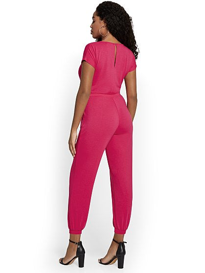 79.95 ROUCHED SS JUMPSUIT