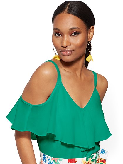 44.95 T RUFFLE COLD SHLDR