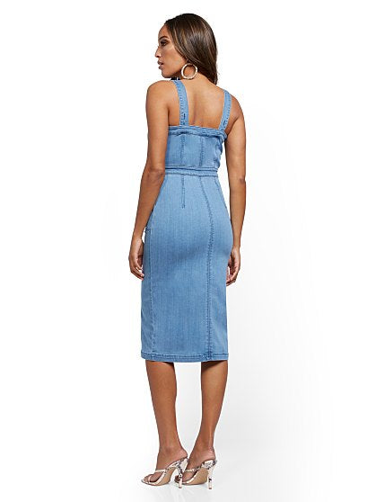 79.95 DENIM PINAFORE DRES