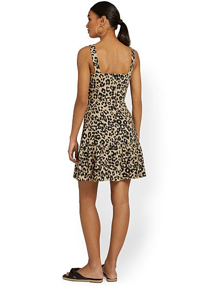 59.95 LINEN FLARE DRESS