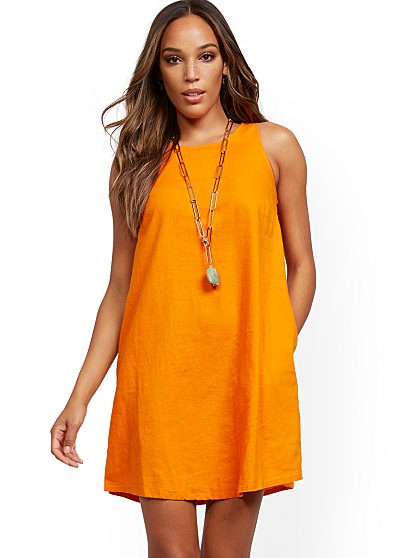 49.95 SLVLESS LINEN DRESS