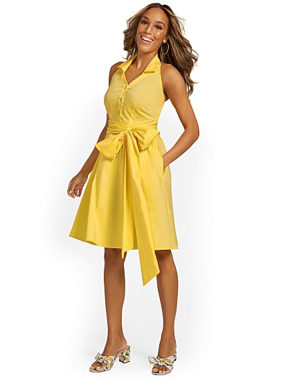 89.95 HALTER SHIRTDRESS