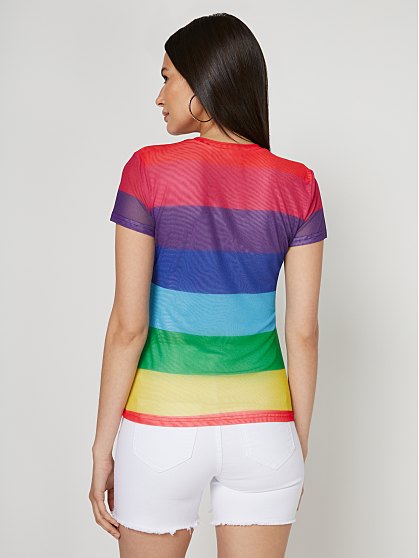 44.95 STRIPE MESH TEE