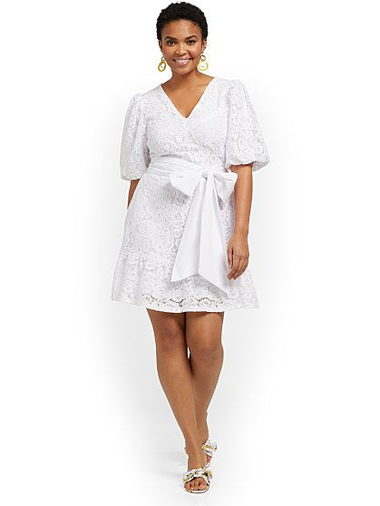 89.95 LACE PUFF SLV SHIFT