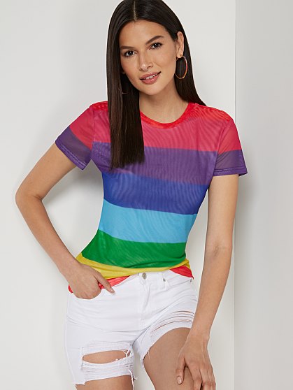 44.95 STRIPE MESH TEE