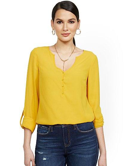 49.95 ROLL TAB BLOUSE