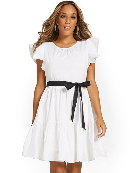 69.95 POPLIN RUFFLE SLV
