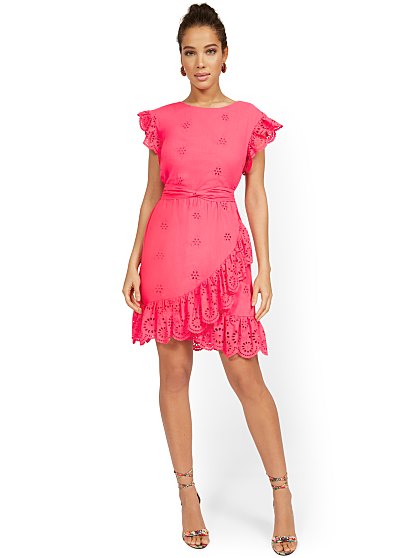 79.95 EYELET WRAP DRESS