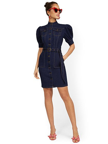 79.95 PUFF SLV DENIM DRS