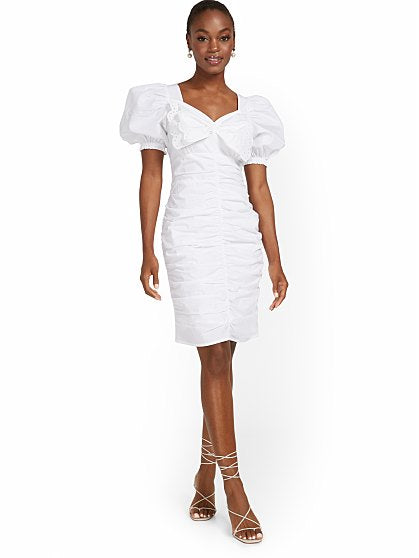 79.95 ROUCHED BOW DRESS