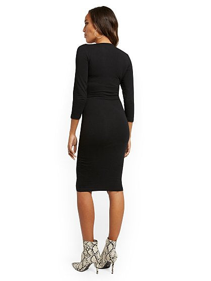 49.95 EW VNECK MIDI SOLID