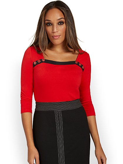 49.95 3/4 SLV BUTTON TOP