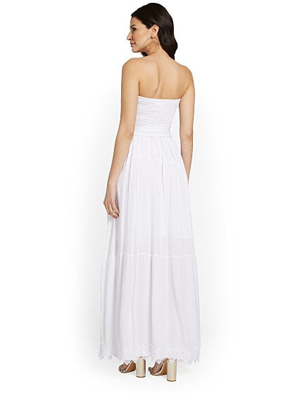 109.95 STRAPLSS LACE MAXI