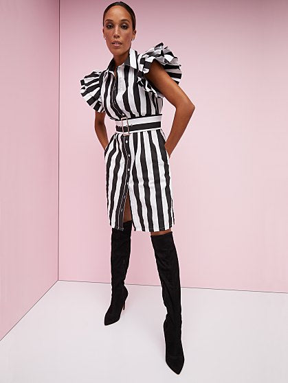 89.95 RUFFLE SHIRT DRESS