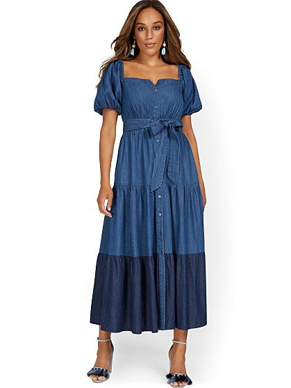 129.95 MIX DENIM MAXI