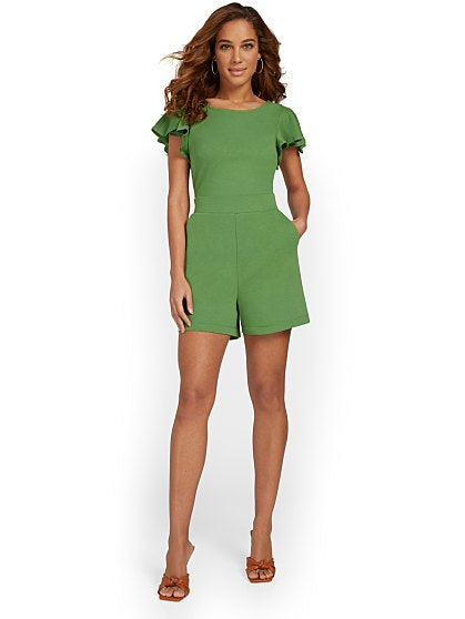 59.95 RUFFLE SLV JUMPSUIT