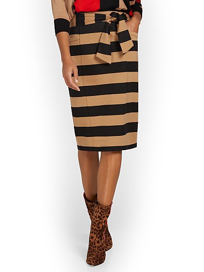 69.95 TIE-WAIST PONTE SKT