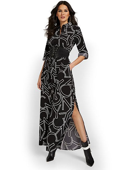 109.95 PRNTED BELTED MAXI