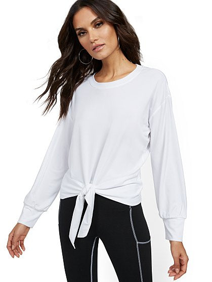 49.95 TIE FRONT CREPE TOP